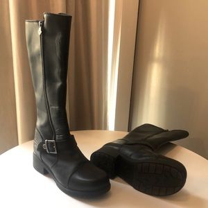 Harley-Davidson® Women's Hutcheson Knee-Hi Black Leather Motorcycle Boots.